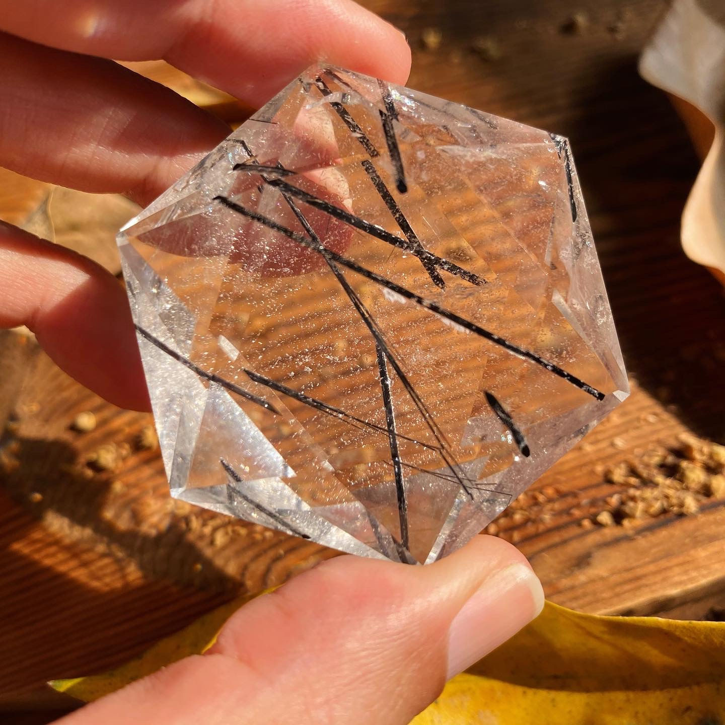 Rutilated Quartz | 黑髮晶 六芒星 擺件