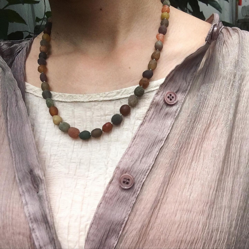 サムネイル： Gobi Agate | 圓圓的 淖毛湖 砂糖糖果 葡萄乾 瑪瑙 短 頸鏈