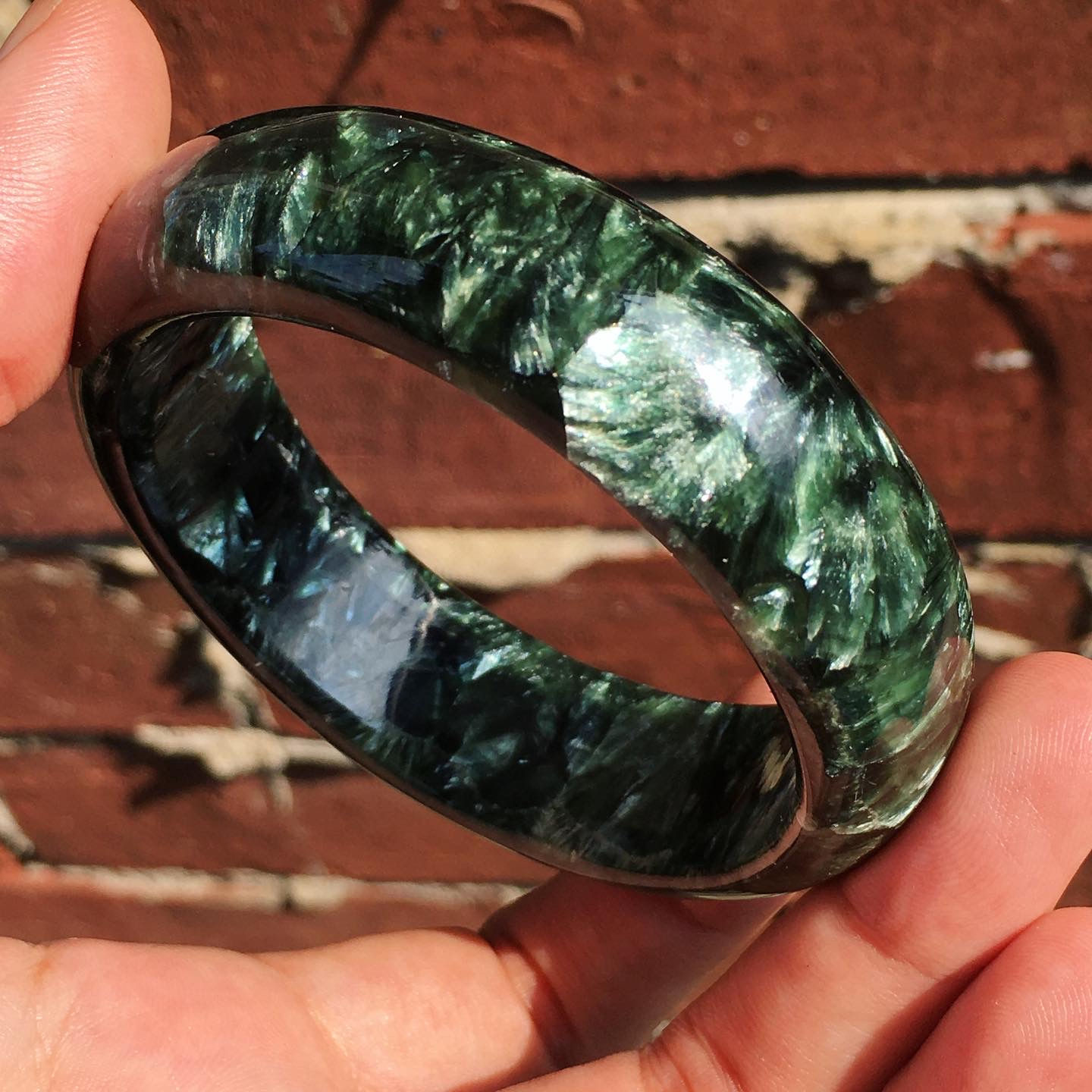 Seraphinite | 天然石 綠龍晶 貓眼 手鐲 57
