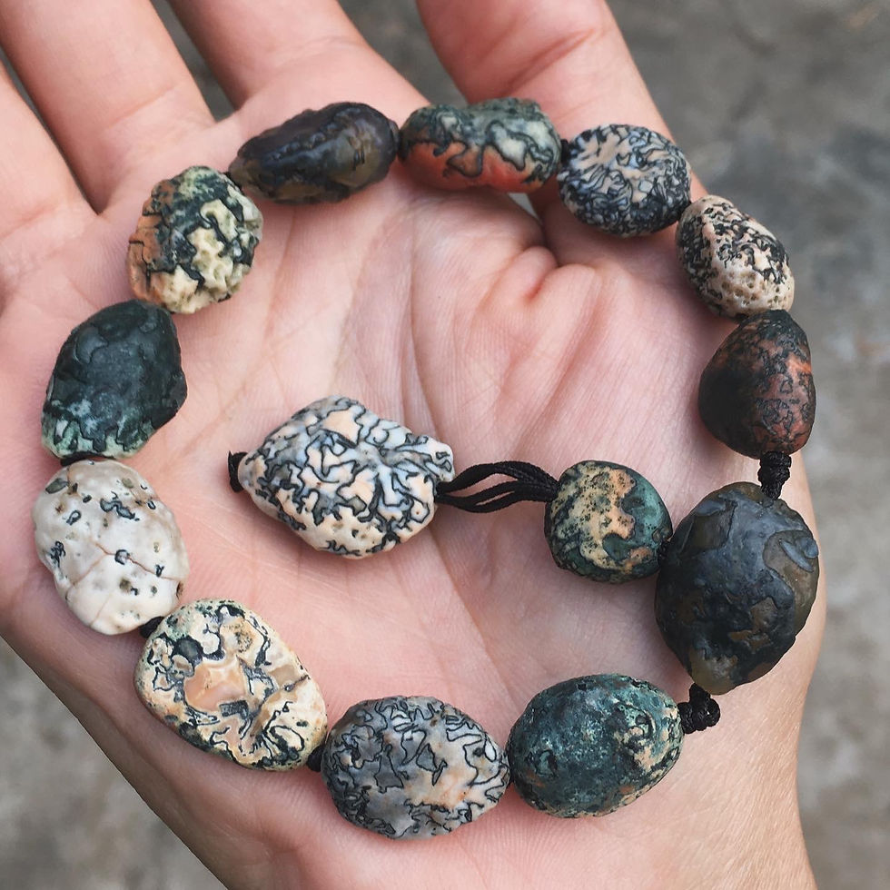 Thumbnail: Gobi Agate | 天然原石 彩 草花漆 戈壁石 手鏈