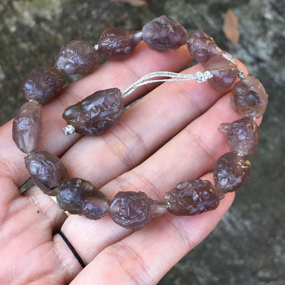Thumbnail: Coming Soon | Gobi Agate | 天然原石 戈壁瑪瑙 綠紫筋脈 眼睛石 手鏈