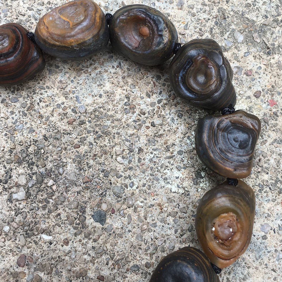 縮圖：Gobi Agate | 1.4-1.35 天然原石 戈壁瑪瑙 老品種 黑啡獨 眼晴石  手鏈