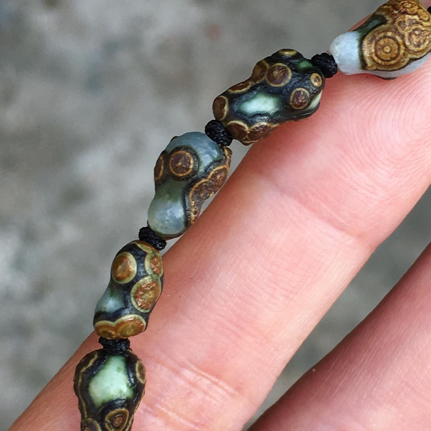 Gobi Agate | 天然原石 綠底金錢眼 壺蘆 戈壁瑪瑙 手鏈