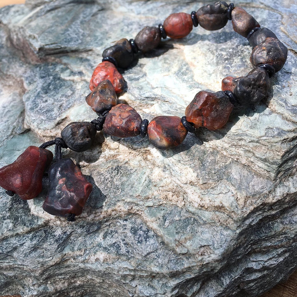 サムネイル： Gobi Agate | 戈壁 鴨血瑪瑙 原石 籽料 手鏈 GB01