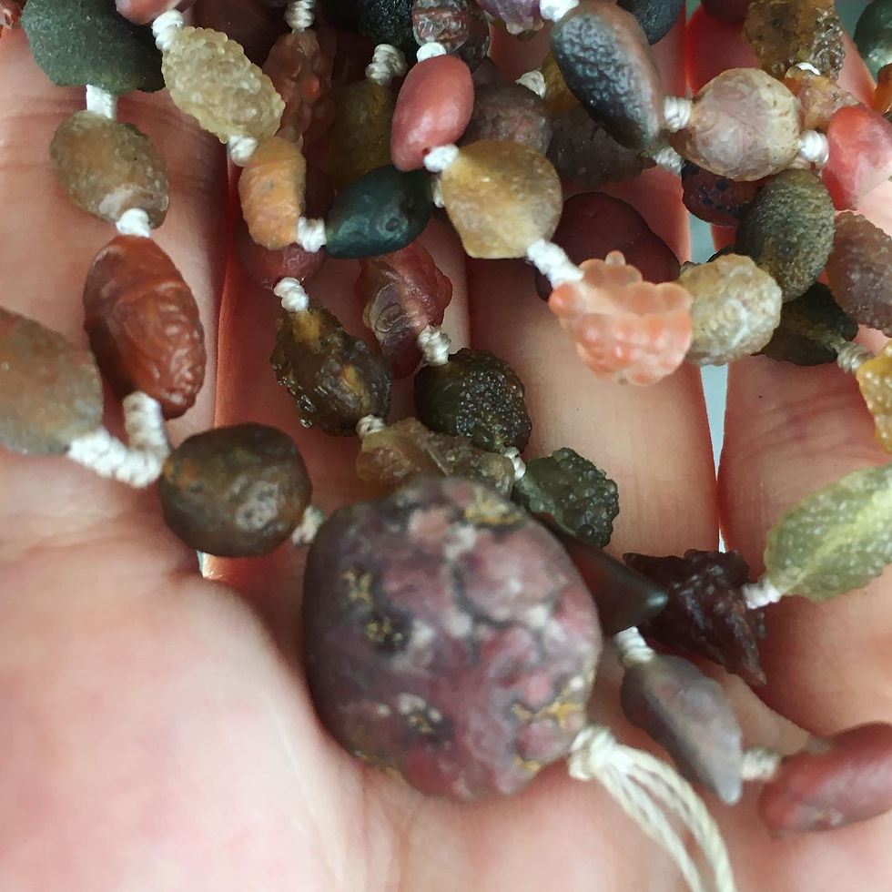 縮圖：Gobi Agate | 戈壁 黑山瑪瑙 魚子 頸鏈
