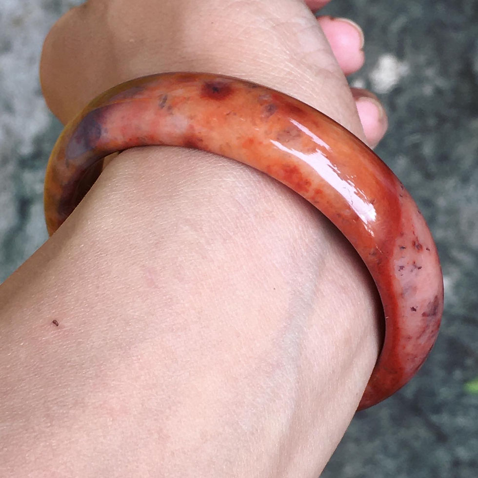 サムネイル： Jade | 地表籽料 紅線 野莓乳酪 手鐲 56