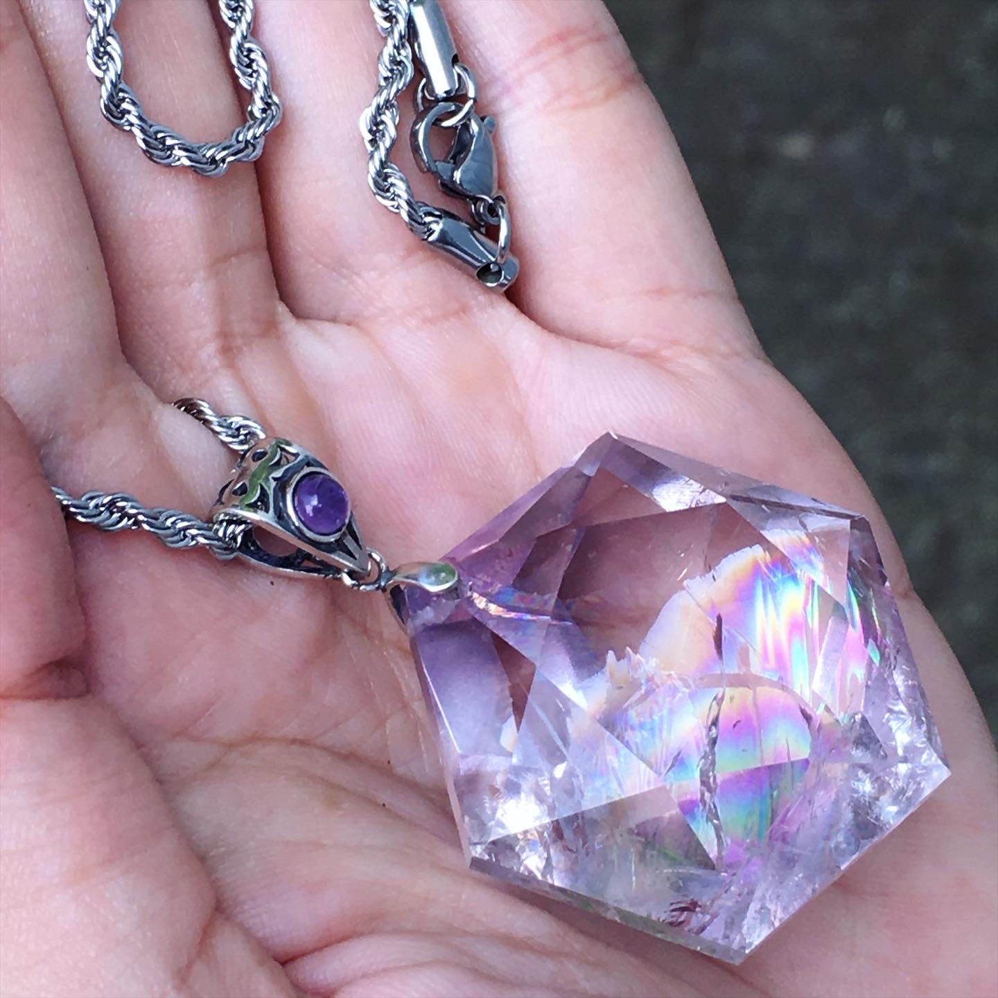 Rainbow in Amethyst | 薰衣草 彩虹 紫水晶 頸鏈 6T78