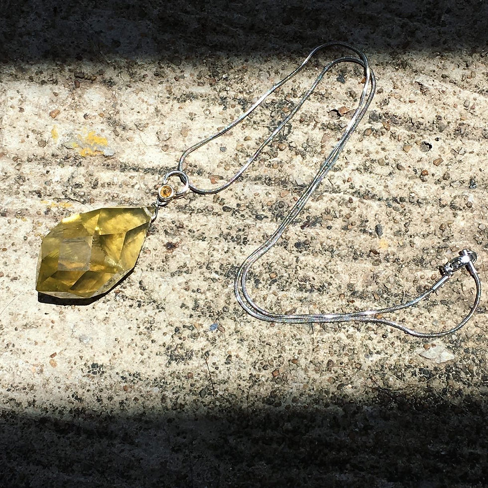 サムネイル： Rainbow in Star Citrine  | 彩虹 星光 黃水晶 水滴 頸鏈