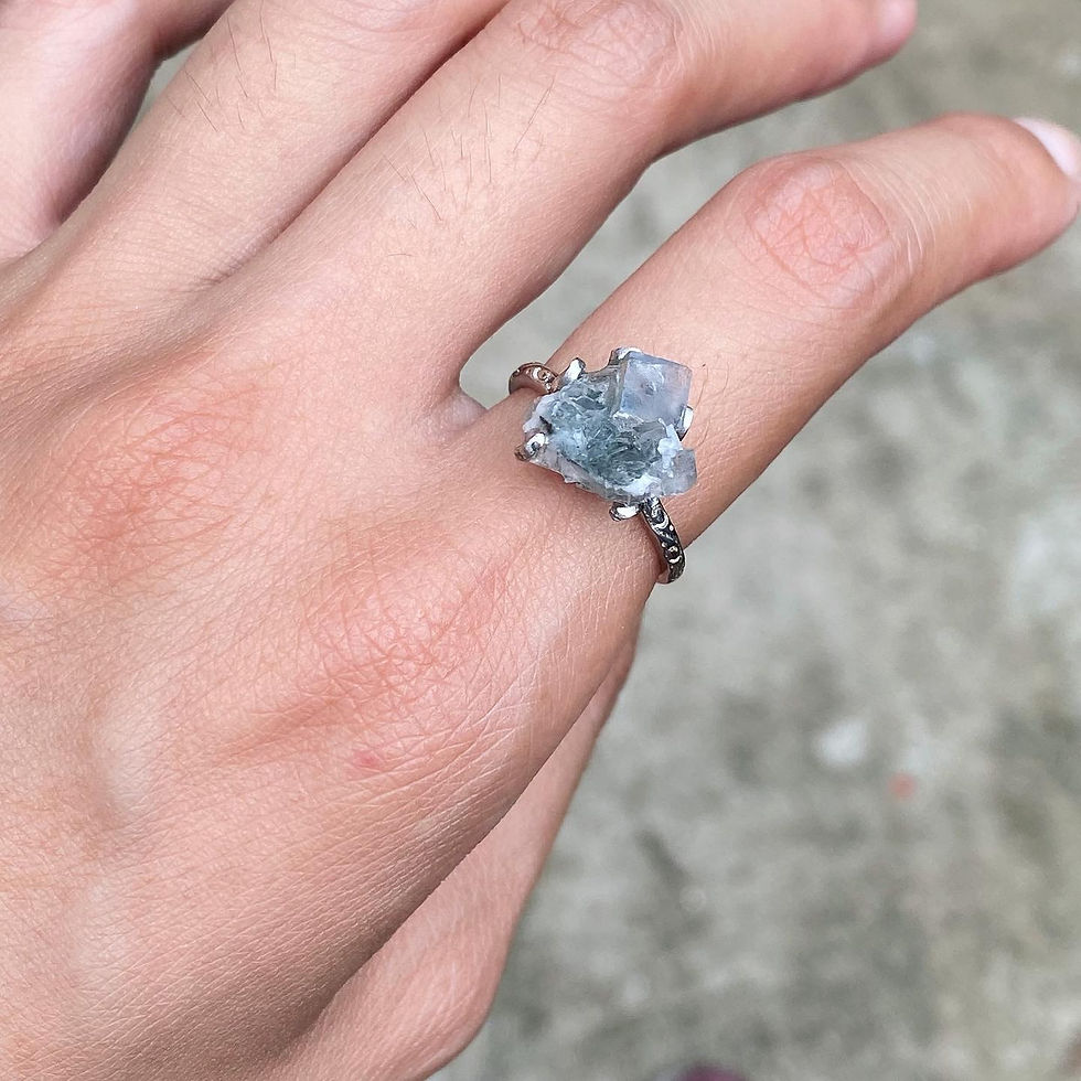 縮圖：Fluorite, Xianghualing | 香花嶺 螢石 原石 花形 標本 指環