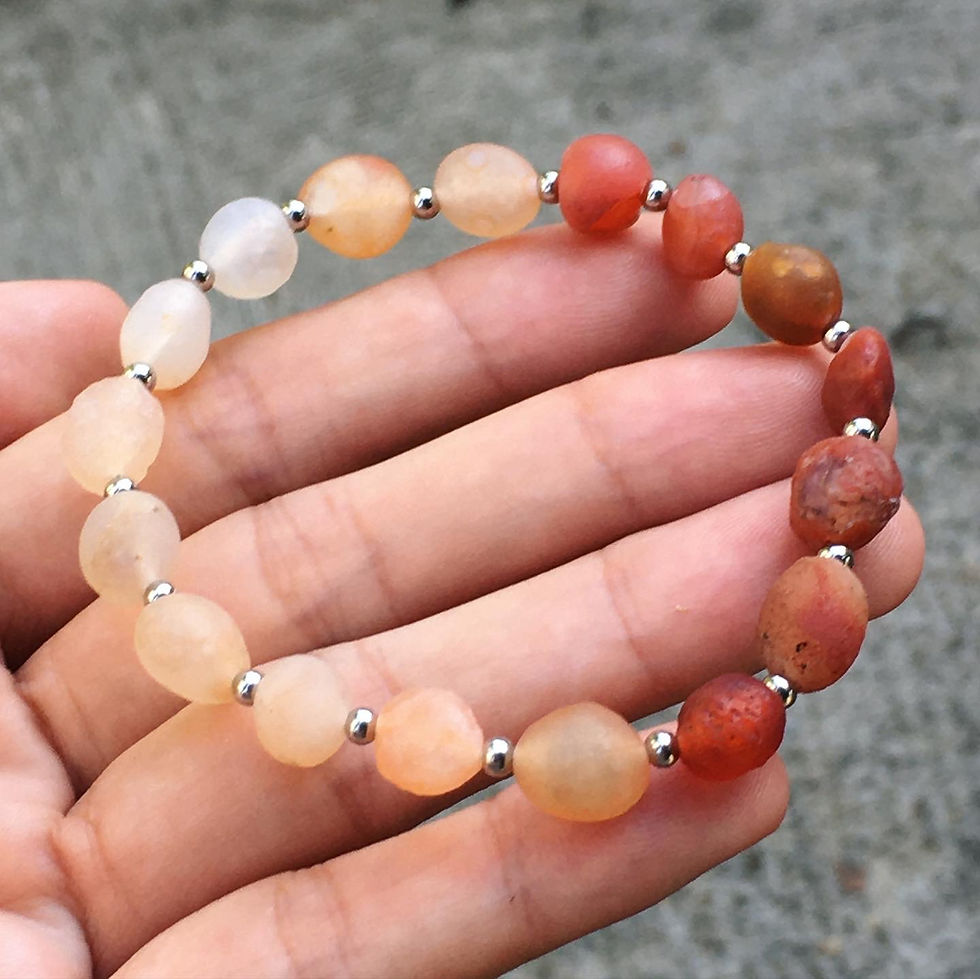縮圖：Gobi Agate | 初心者 天然石 紅橘 戈壁瑪瑙 糖果 手鏈
