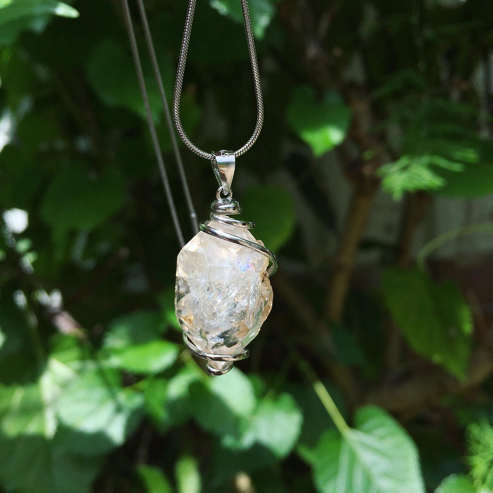 縮圖：Quartz | 天然石 雙尖 白水晶 原石 頸鏈