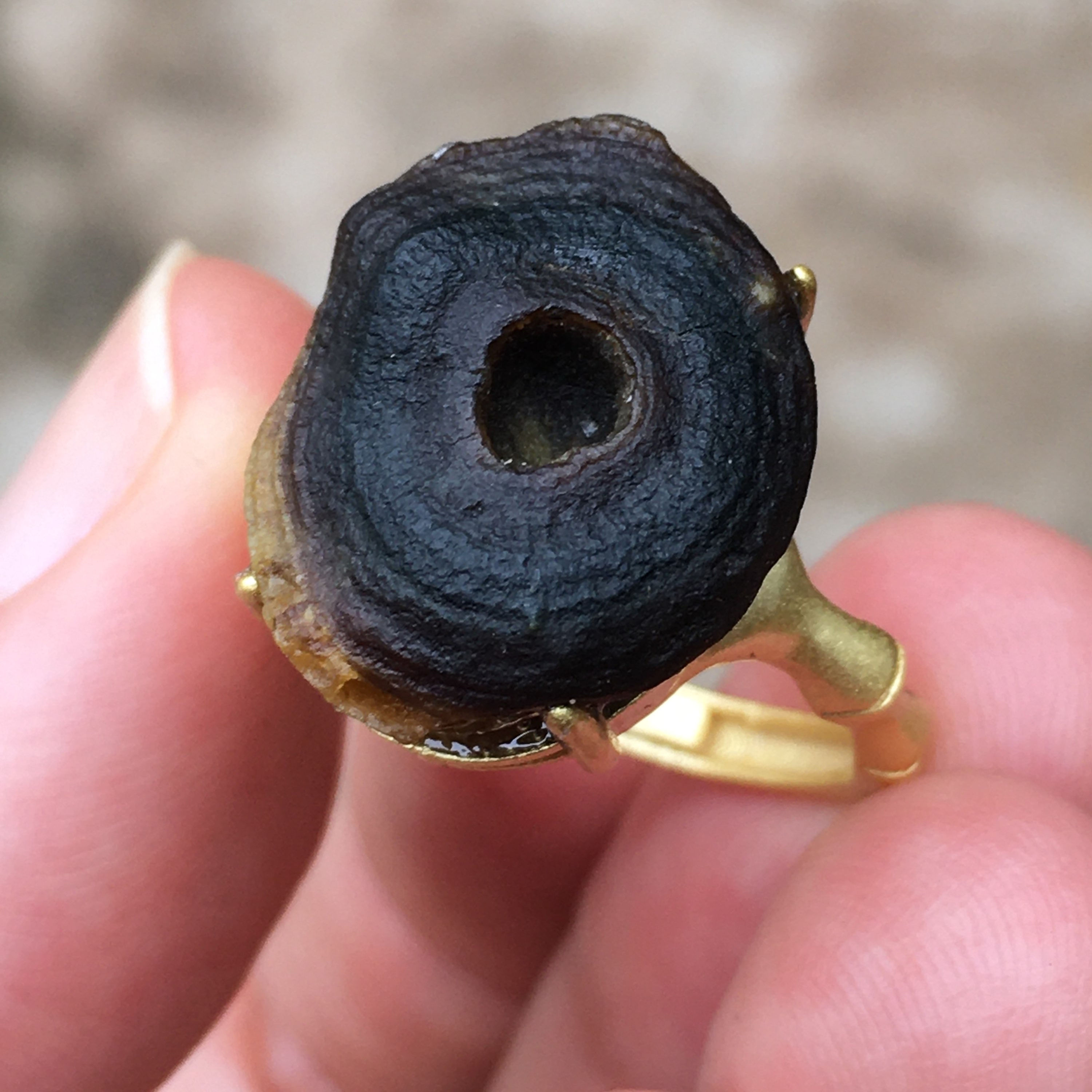Gobi Agate | 天然原石 戈壁石 黑窩窩 眼睛石 指環