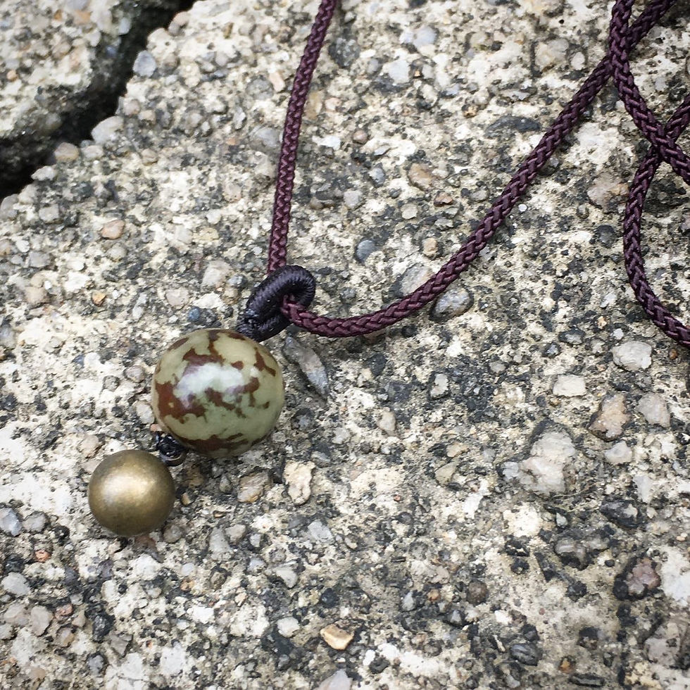 縮圖：天然 野生 綠 花菩提根 貝葉棕 果子 頸鏈