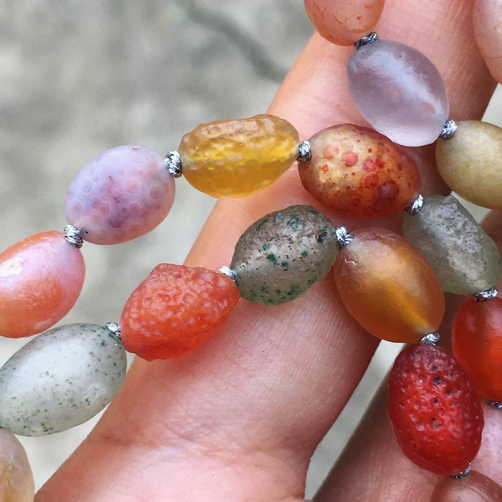 サムネイル： Gobi Agate | 天然原石 戈壁瑪瑙 彩花眼 頸鏈