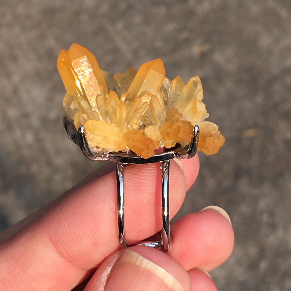縮圖：Quartz | 天然 礦物 原石 標本 黃水晶 指環