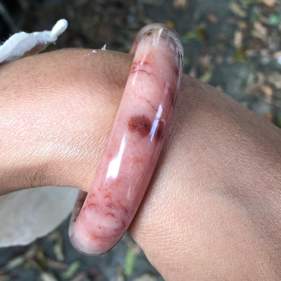 サムネイル： Jade | 地表籽料 草莓乳酪 粉紅 灰紫 手鐲 54
