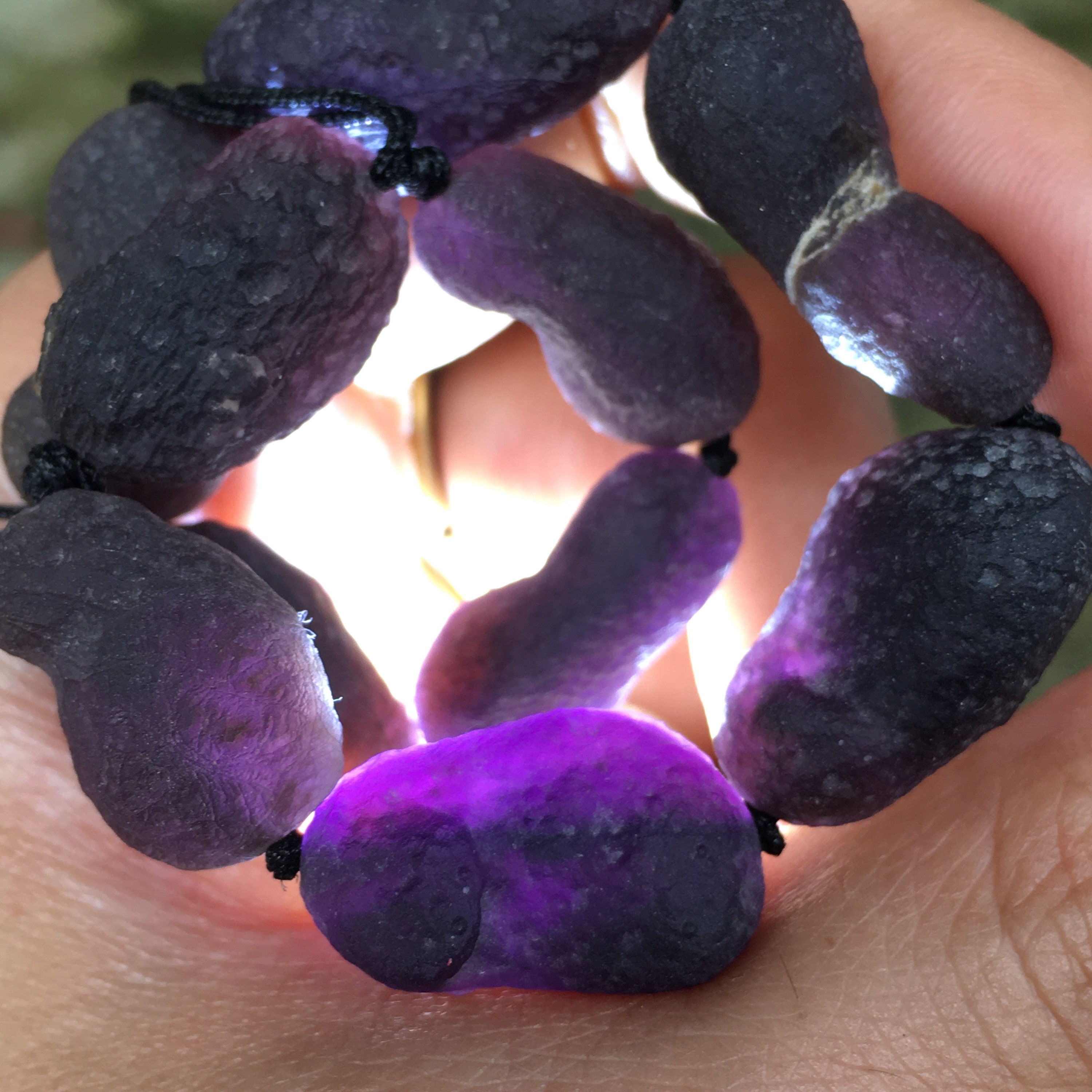 Gobi Agate | 天然原石 戈壁瑪瑙 花生型 紫羅蘭 手鏈