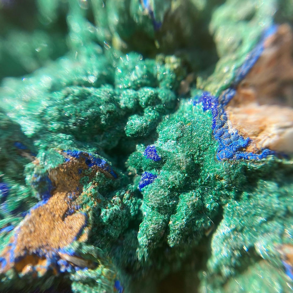 縮圖：Azurite with Malachite | 片狀 藍銅礦 孔雀石 共生 標本 頸鏈 MIN06