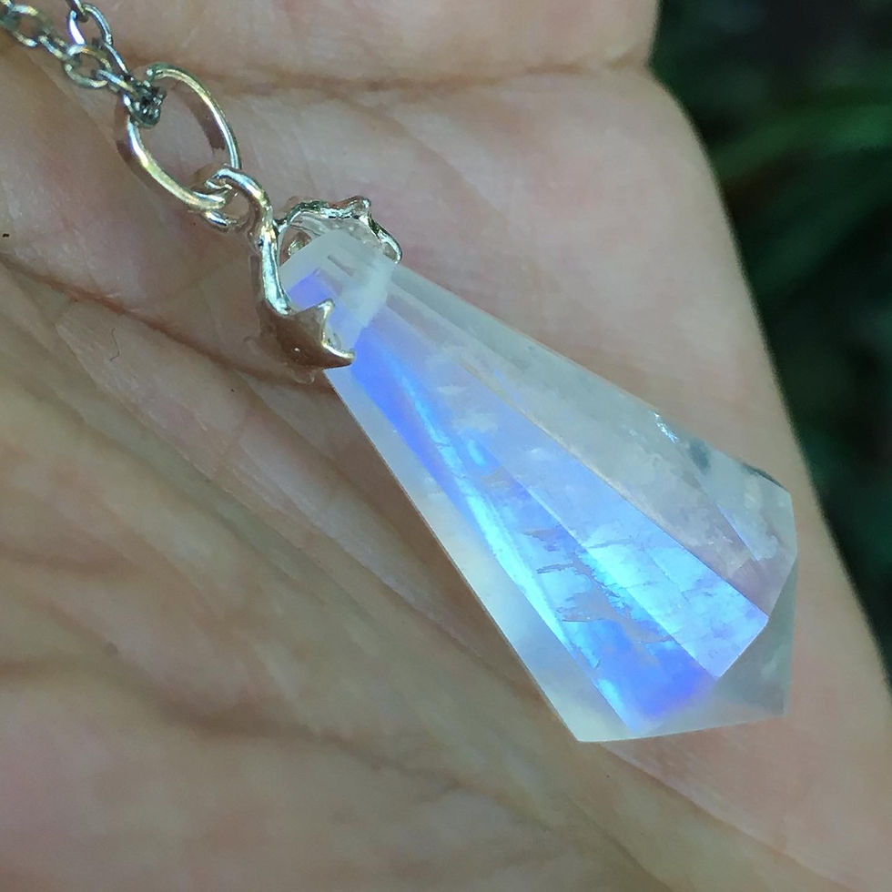 縮圖：Moonstone | 高品質 強藍光 月亮石 頸鏈 16