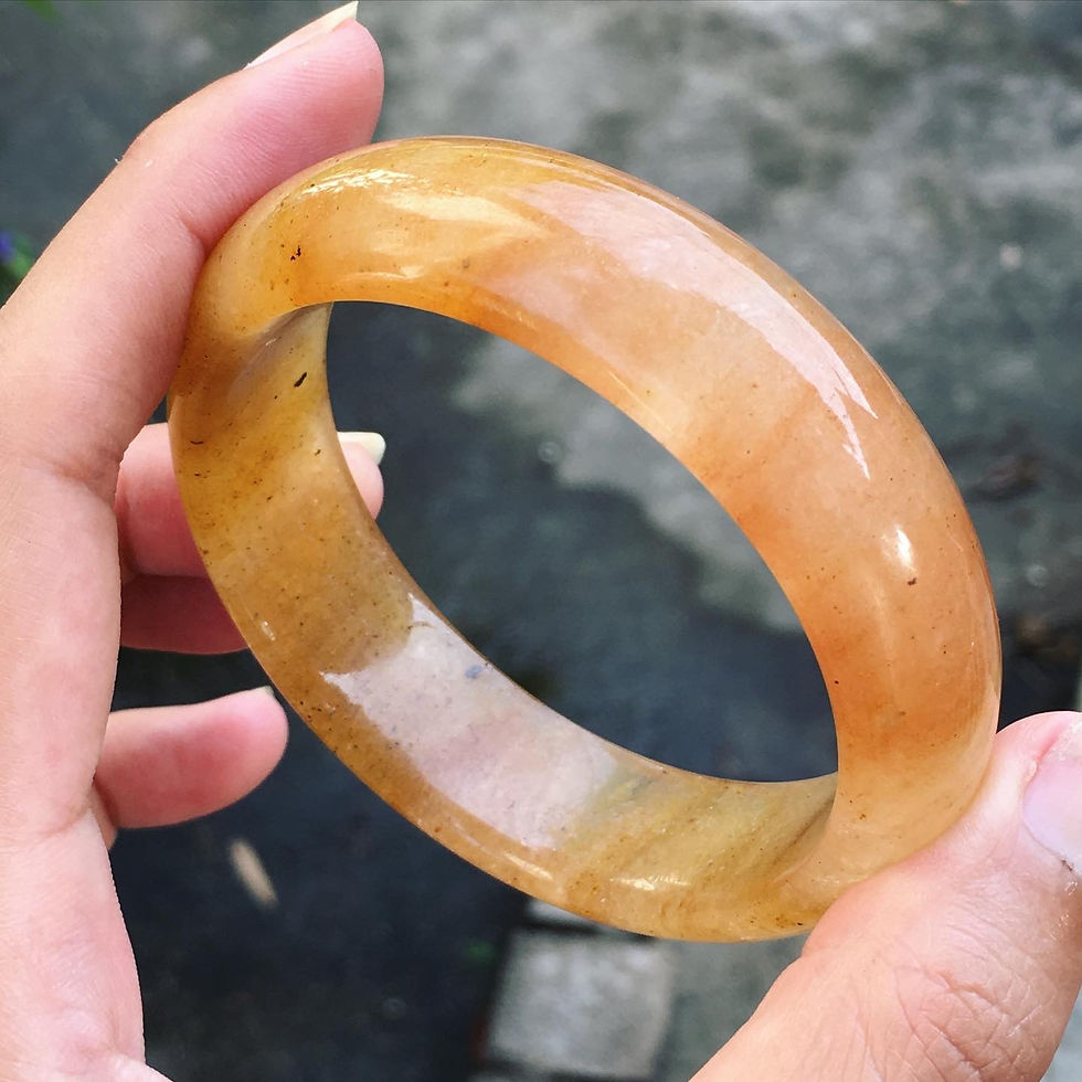 縮圖：Jade | 全星砂 橘粉 金絲玉 礦料 手鐲 58.5