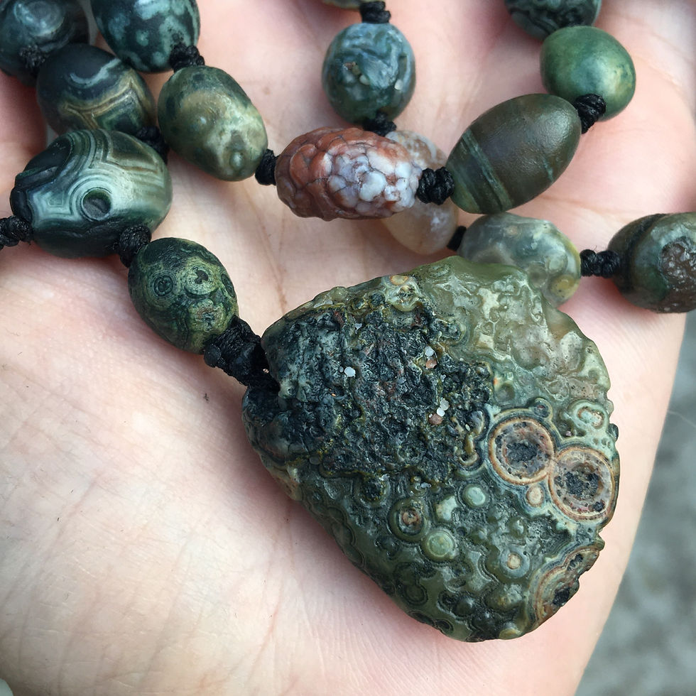 サムネイル： Coming Soon | Gobi Agate | 天然原石 戈壁石 綠眼 頸鏈