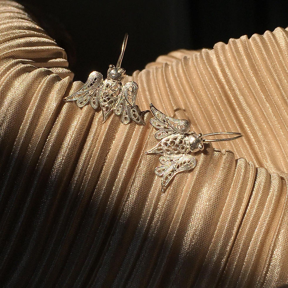 s999 足銀 民族圖騰 蜜蜂 耳環