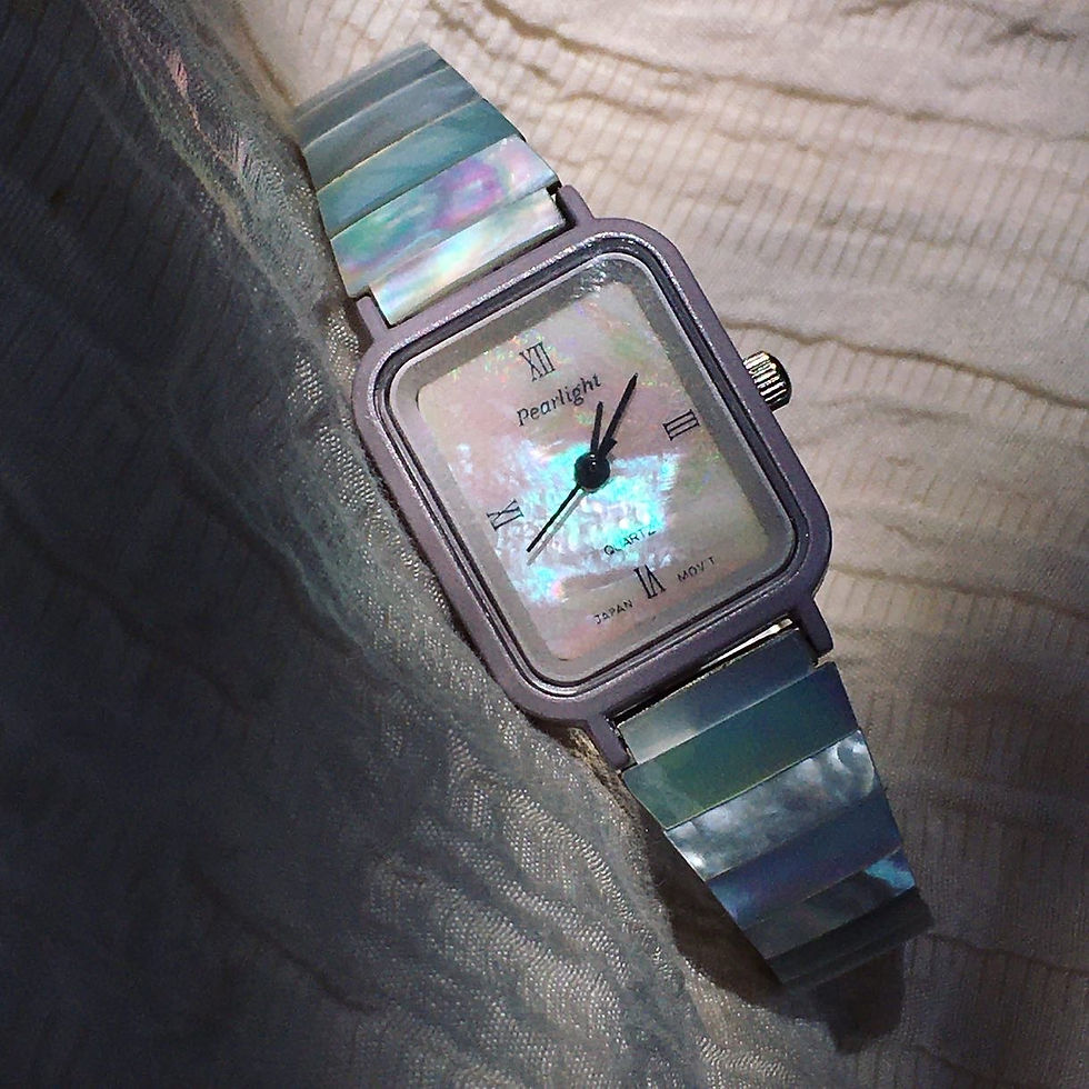 Sale 天然石 粉彩 貝母 白蝶貝 手錶