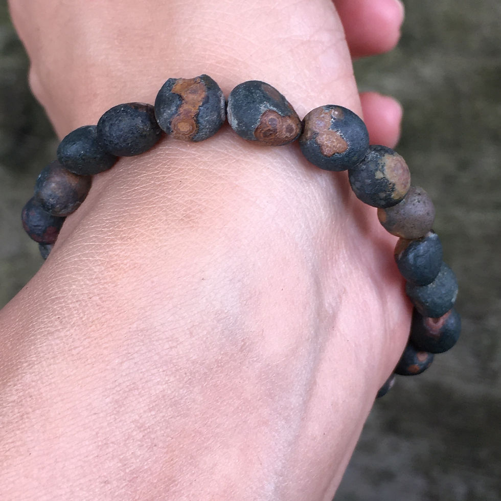 Thumbnail: Gobi Agate | 0.8 天然原石 戈壁瑪瑙 草花 眼晴石  手鏈 AB