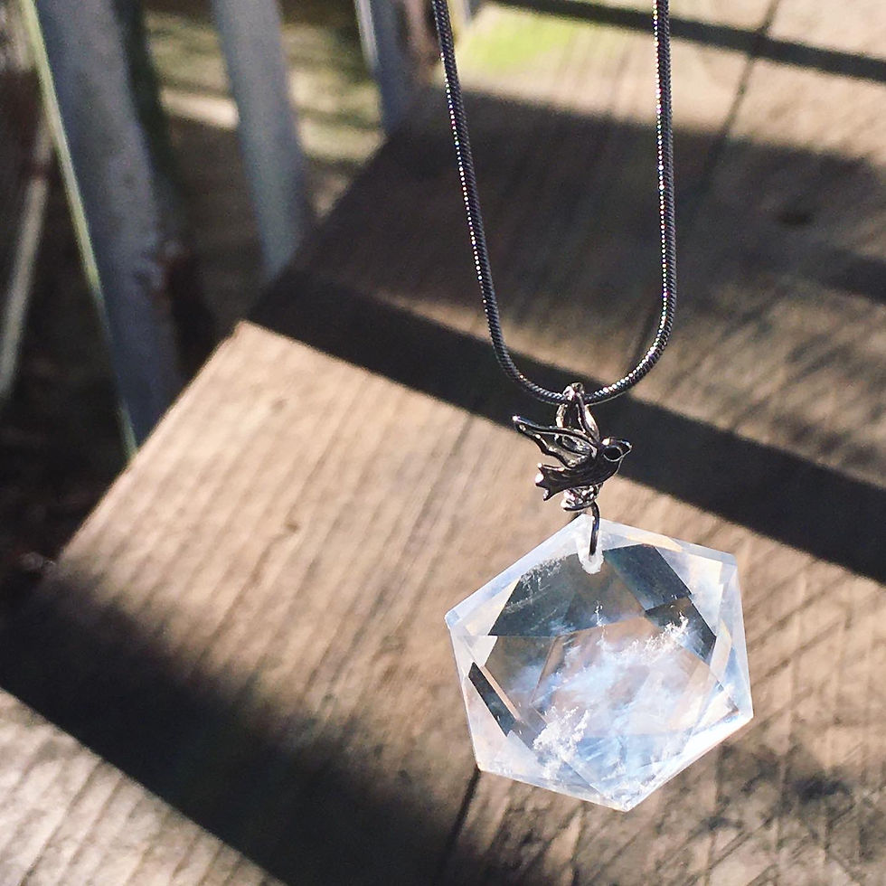 縮圖：Angel Feather Quartz | 天然 明針 藍針 白水晶 飛鳥 頸鏈