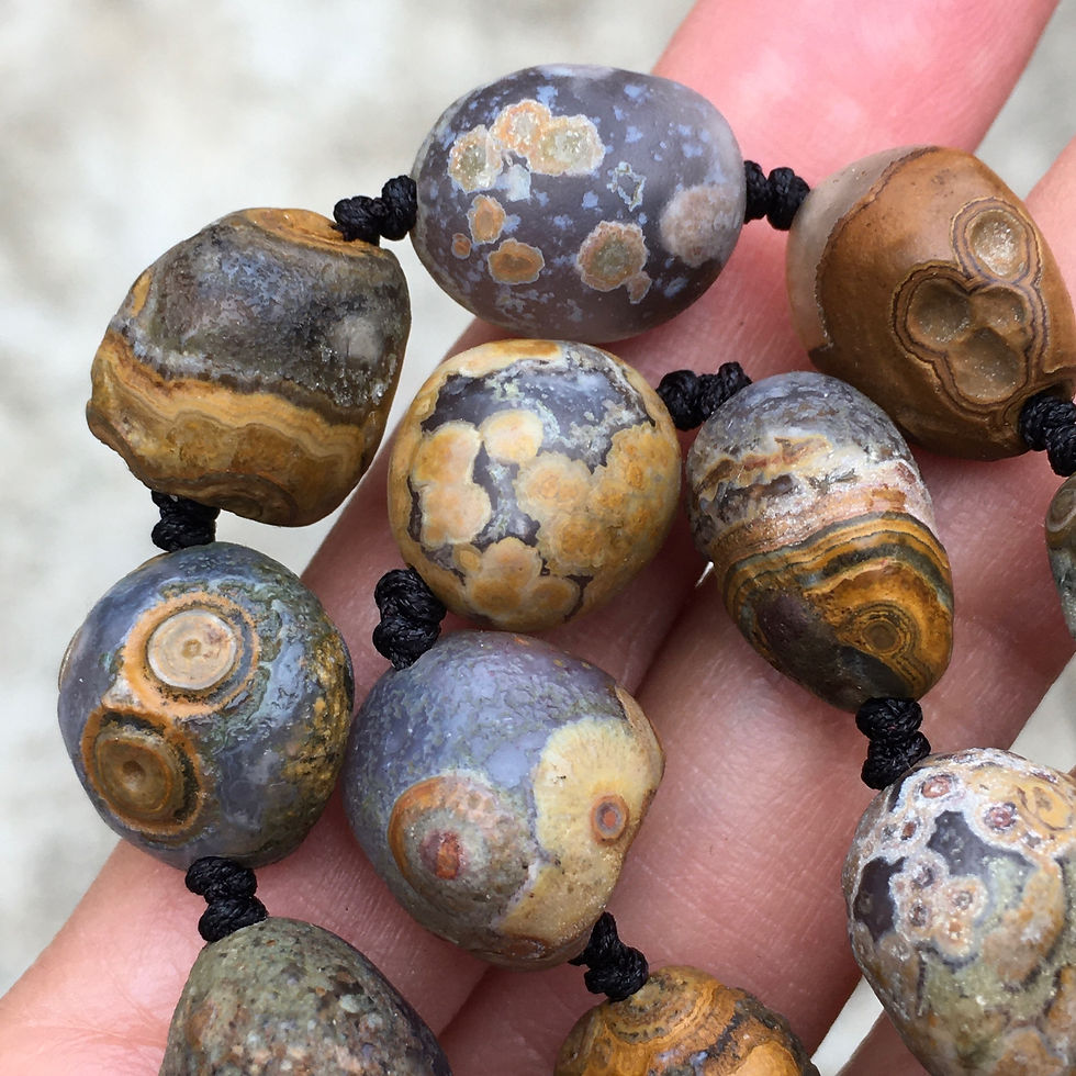 サムネイル： Gobi Agate | 天然原石 彩 草花眼石 戈壁石 頸鏈