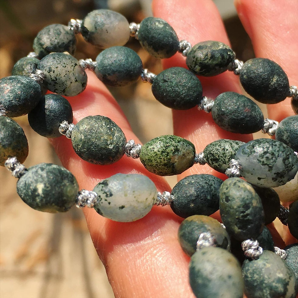 サムネイル： Gobi Agate | 果子 戈壁瑪瑙 綠草花 頸鏈