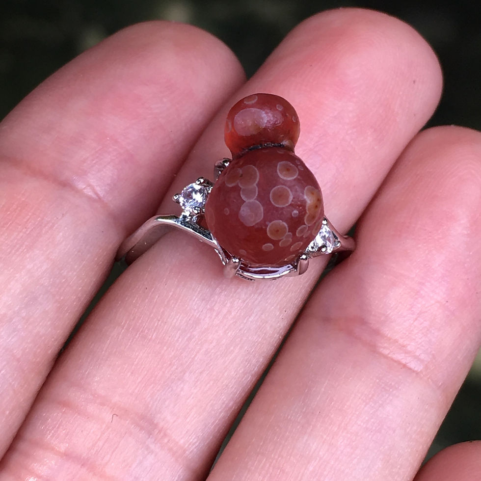 サムネイル： Gobi Agate | 天然原石 戈壁瑪瑙 小甲蟲 紅糖 指環