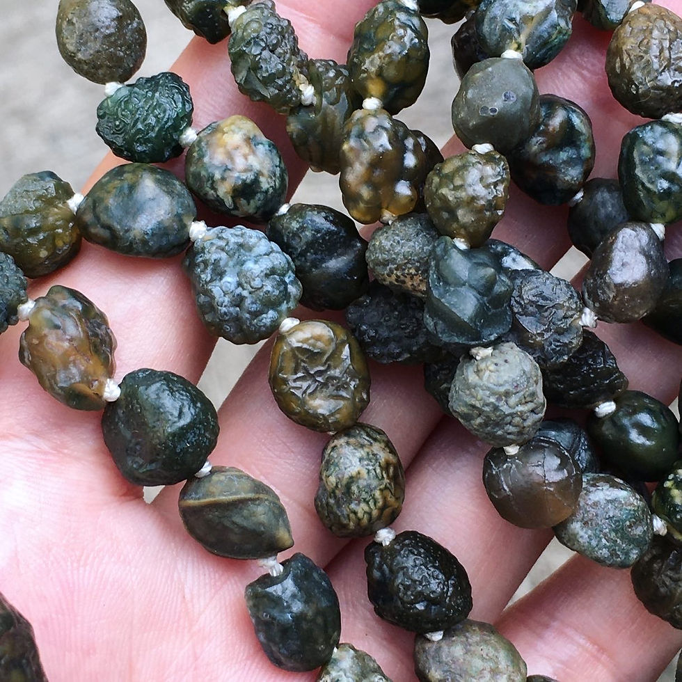 縮圖：Gobi Agate | 雙層 戈壁瑪瑙 綠筋脈 頸鏈