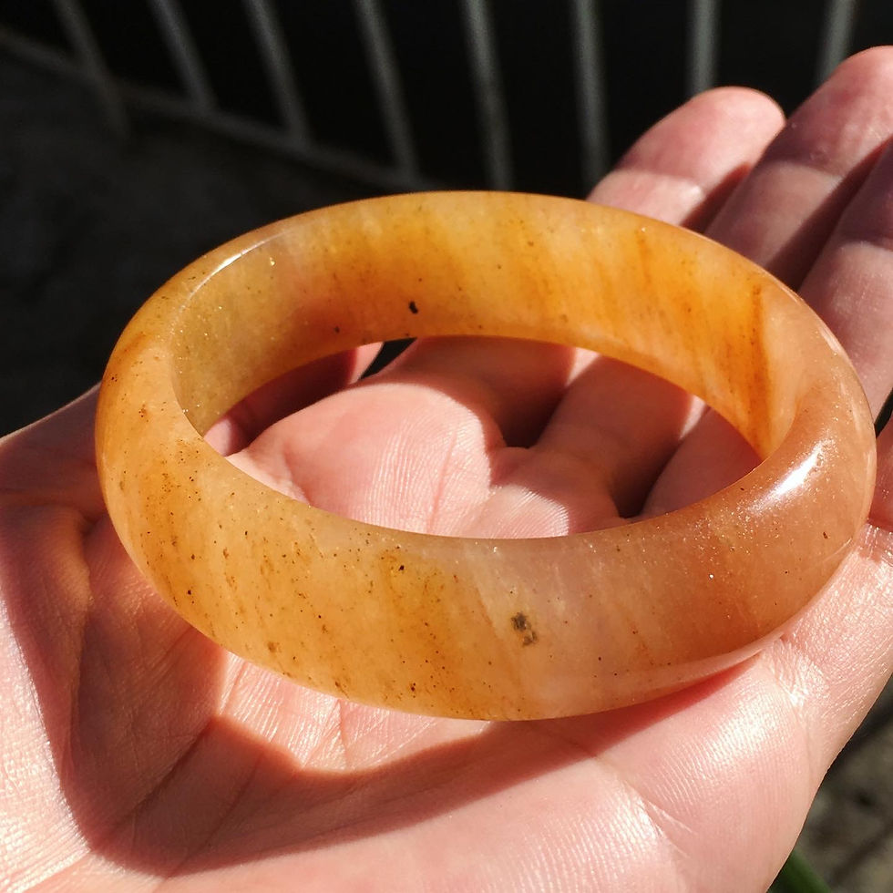 縮圖：Jade | 全星砂 橘粉 金絲玉 礦料 手鐲 58.5