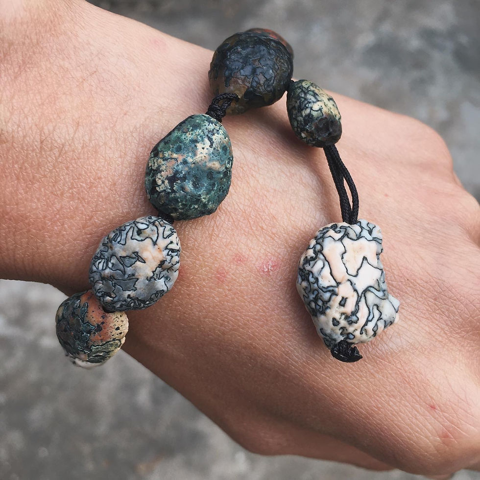 Thumbnail: Gobi Agate | 天然原石 彩 草花漆 戈壁石 手鏈