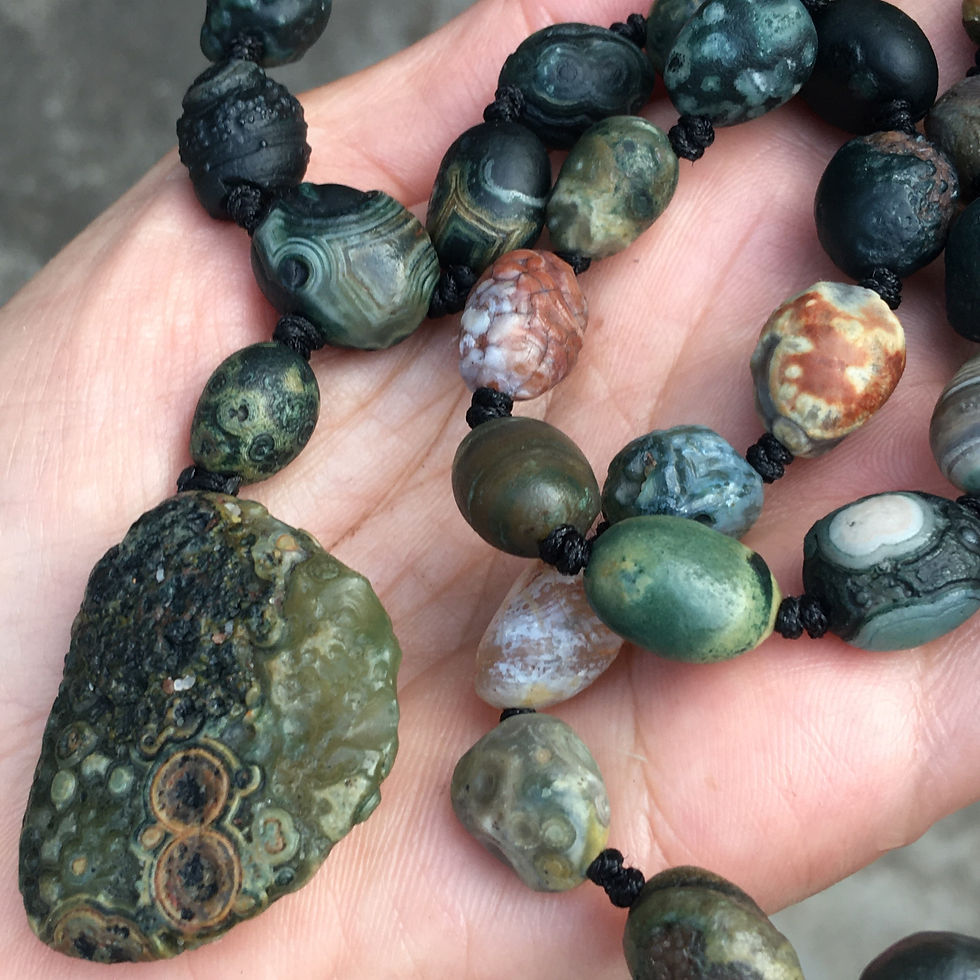 Thumbnail: Coming Soon | Gobi Agate | 天然原石 戈壁石 綠眼 頸鏈