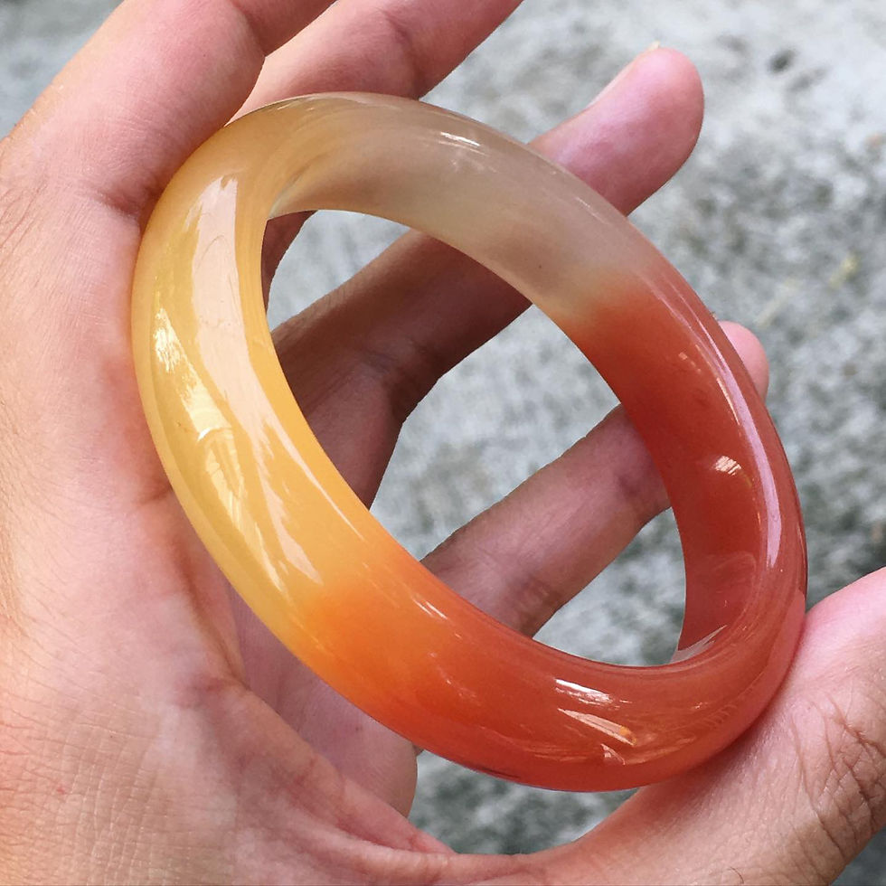 Thumbnail: Jade | 三色 金絲玉 礦料 手鐲 57.7