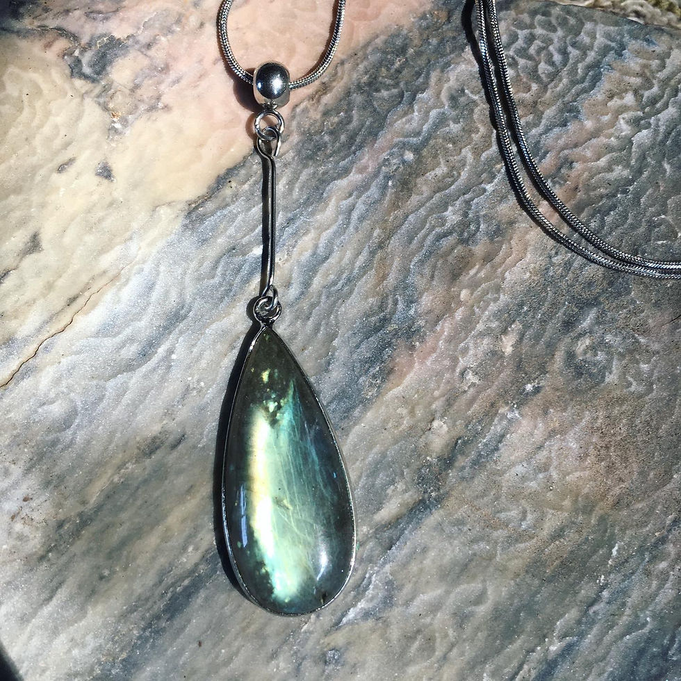 縮圖：Labradorite | 天然石 拉長石 長水滴 頸鏈