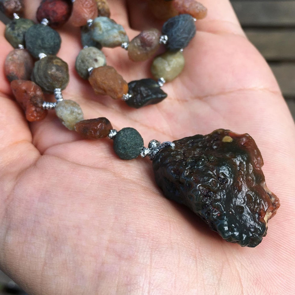 サムネイル： Sale item | Gobi Agate | 戈壁瑪瑙 黑山瑪瑙 頸鏈