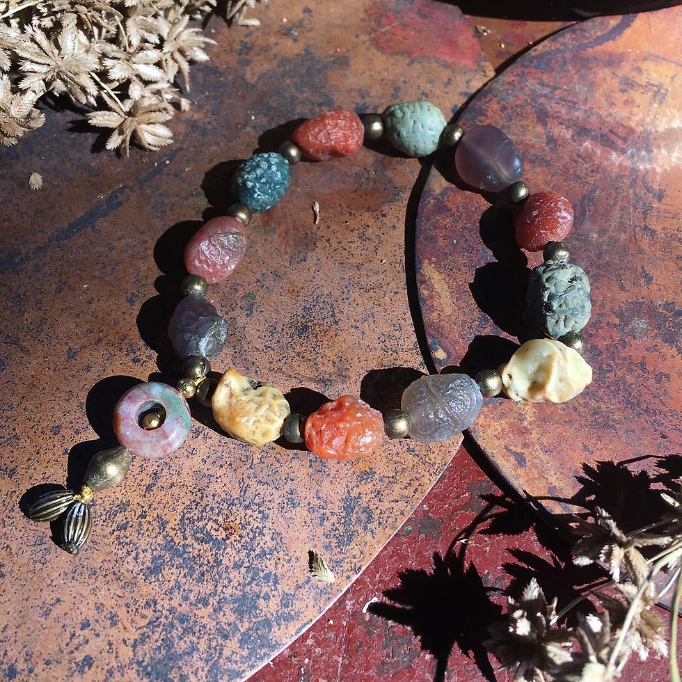 Gobi Agate | 天然原石 戈壁瑪瑙 彩筋脈 海洋瑪瑙環 手鏈