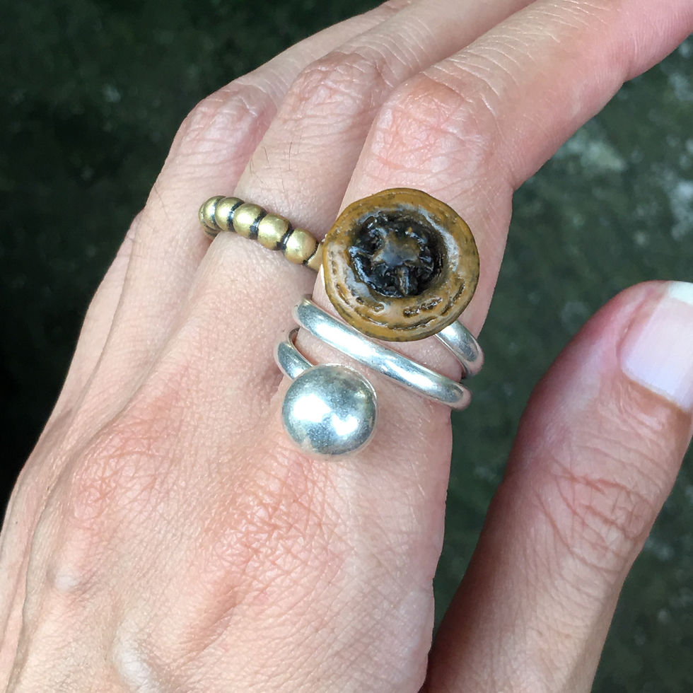 縮圖：Gobi Agate | 天然原石 戈壁石 眼睛石 錢幣 指環