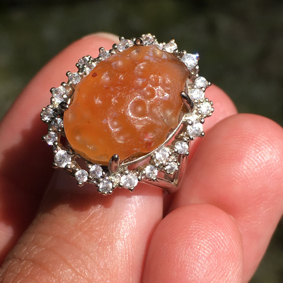 サムネイル： Gobi Agate | 天然原石 戈壁瑪瑙 老黃糖 指環