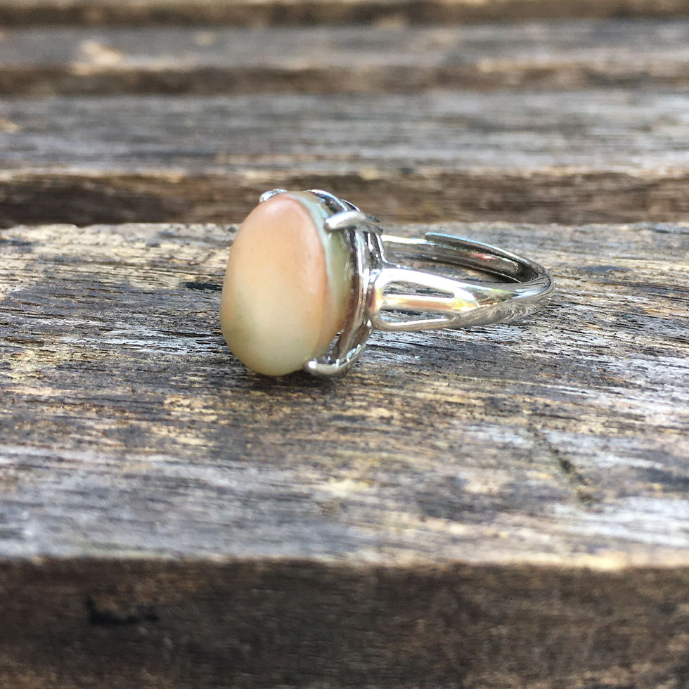 Thumbnail: Gobi Agate | 天然原石 戈壁石 奶油色 雙色粉 指環