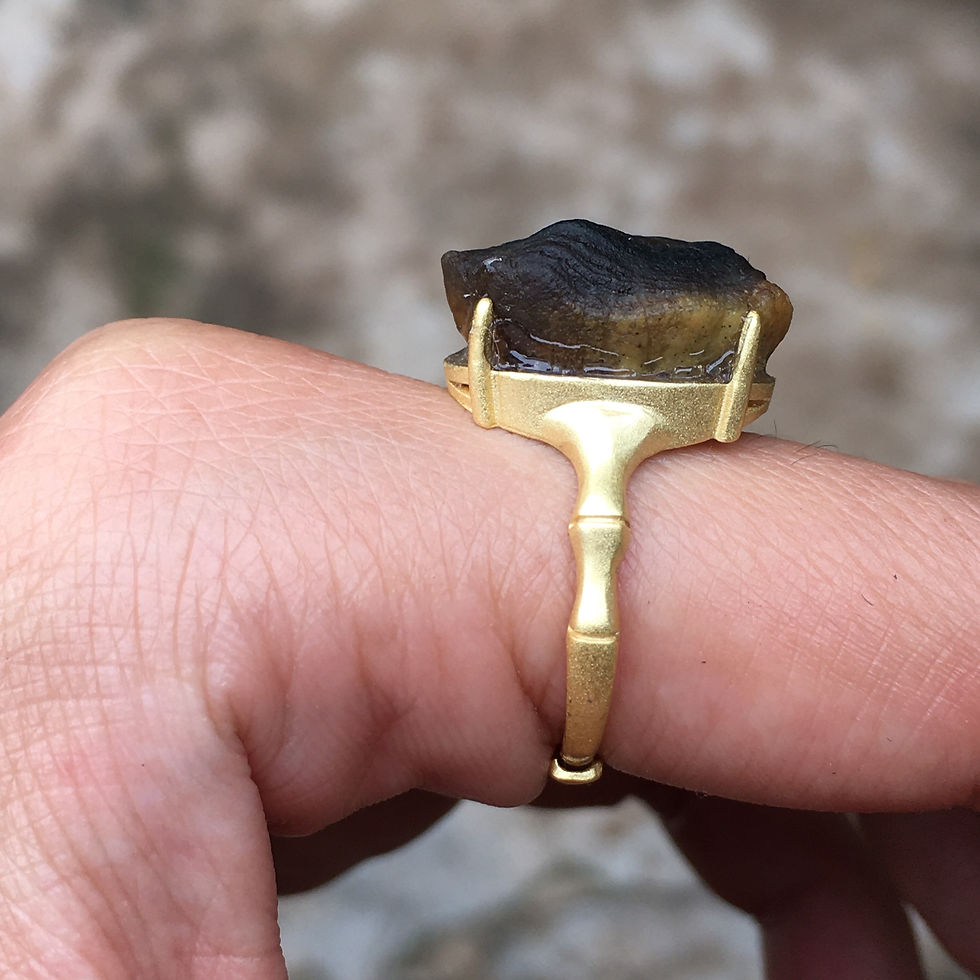 サムネイル： Gobi Agate | 天然原石 戈壁石 黑窩窩 眼睛石 指環