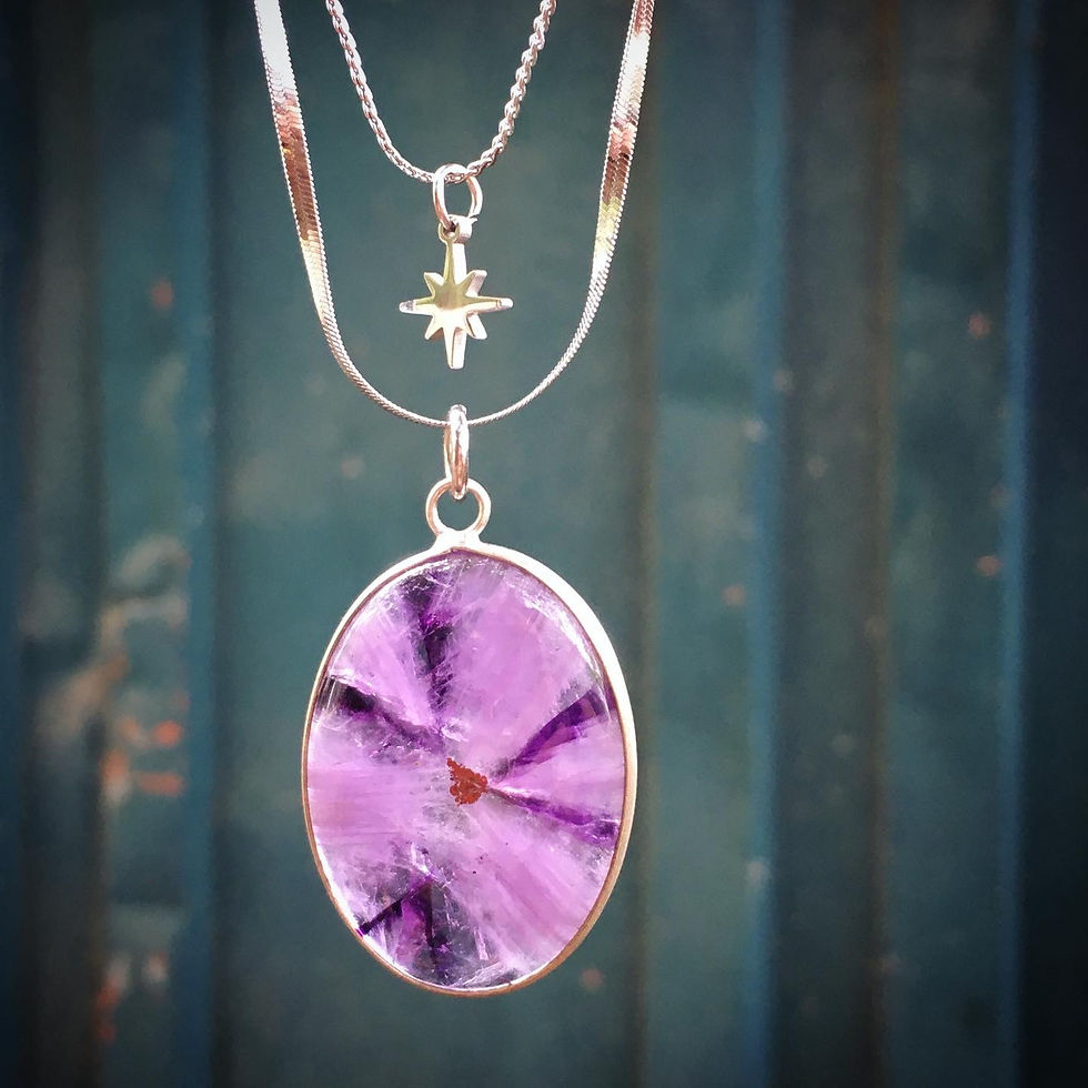 Trapiche Amethyst | 時光隧道 放射狀 紫水晶 雙層 星光 頸鏈