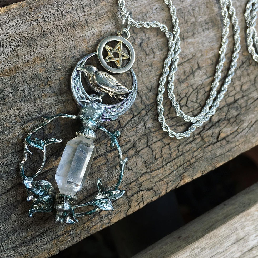 サムネイル： Quartz |  魔法 烏鴉 雙尖 白水晶 原石 頸鏈