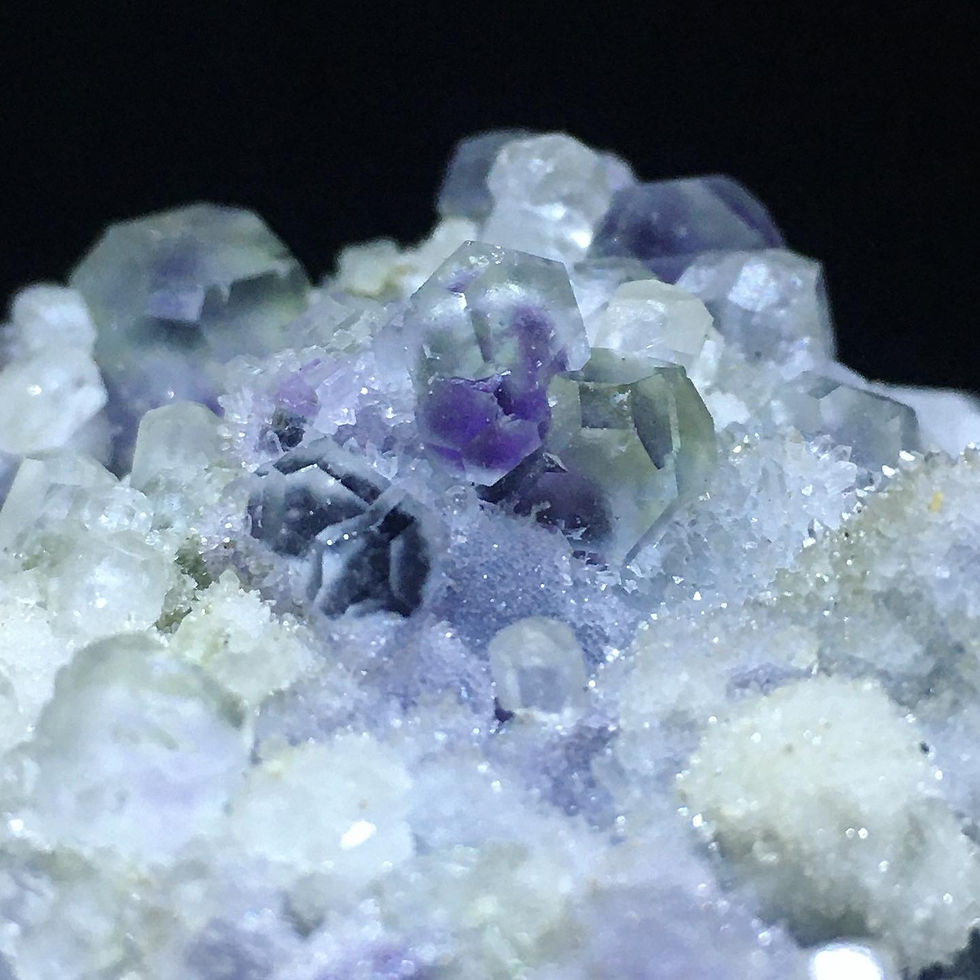 縮圖：Fluorite, Fujian | 砂糖 窗框螢石 水晶 方解石 共生
