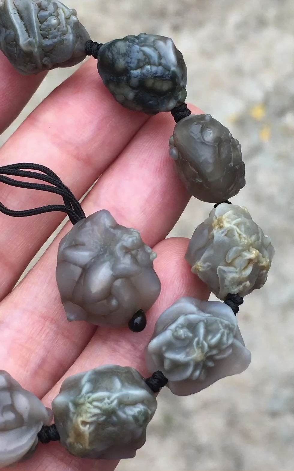縮圖：Gobi Agate |天然原石 戈壁瑪瑙 青花瓷 筋脈石 手鏈