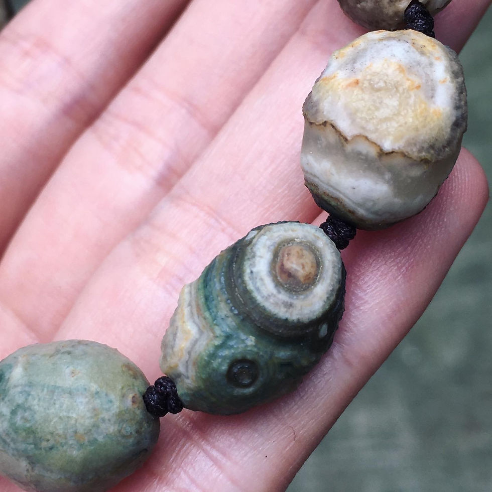 縮圖：Gobi Agate | 天然原石 早期 內蒙綠眼 戈壁瑪瑙 手鏈