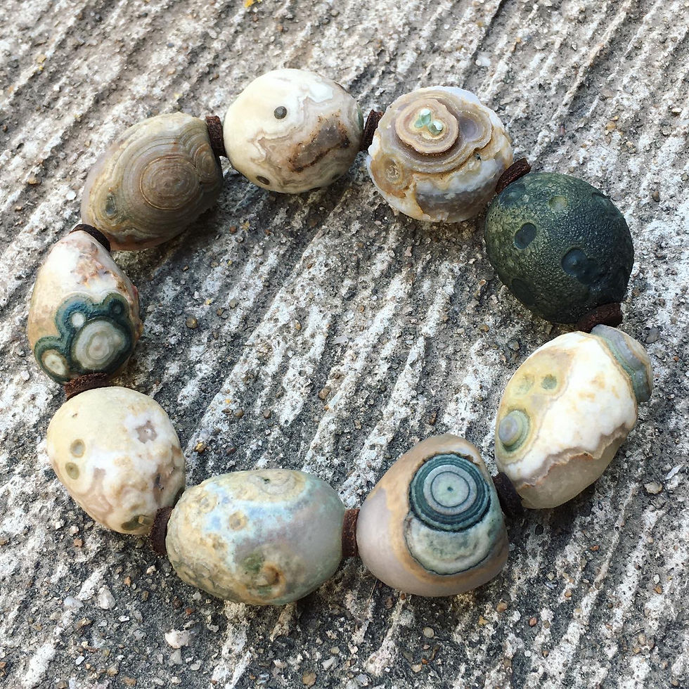 サムネイル： Gobi Agate | 天然原石 內蒙 綠眼 戈壁瑪瑙 手鏈
